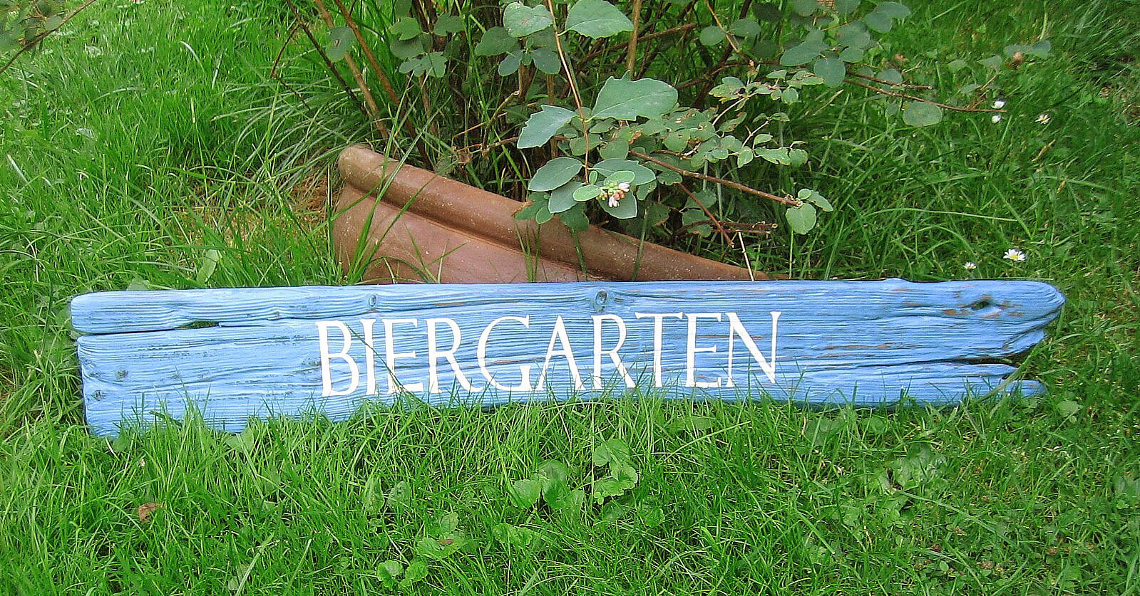 Biergartenschild aus Holz