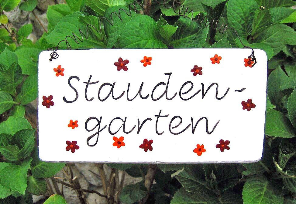 Gartenschild Staudengarten