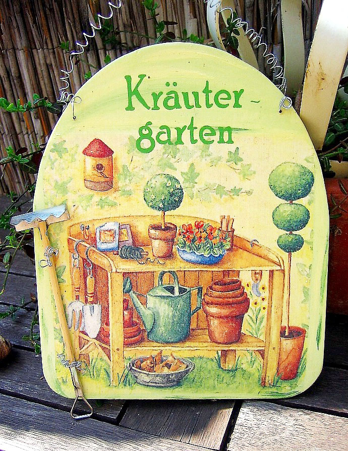 Gartenschild Zwergenland Krutergarten