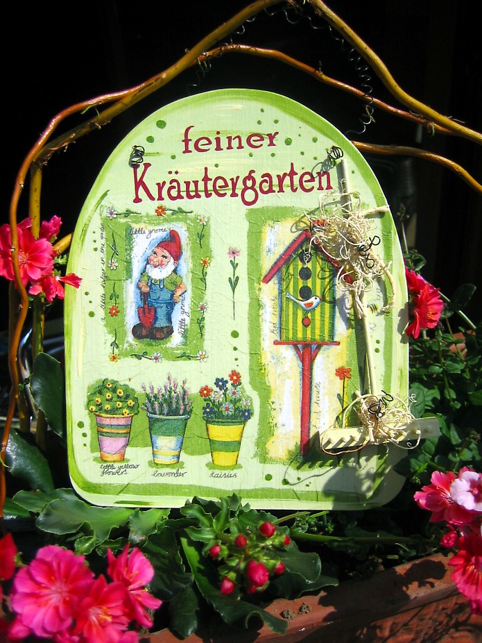 Gartenschild Zwergenland feiner Krutergarten
