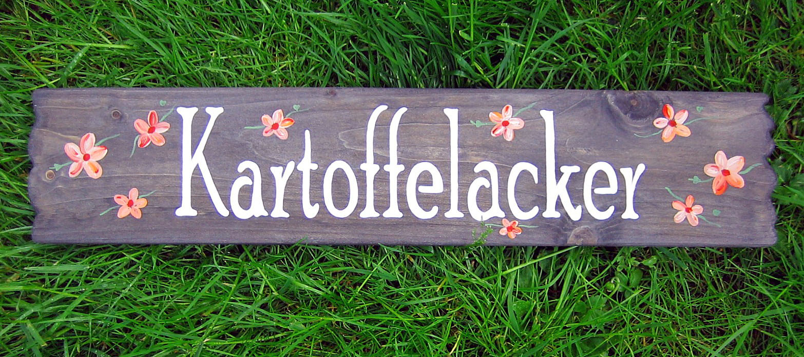 Schild Bauernhof Kartoffelacker