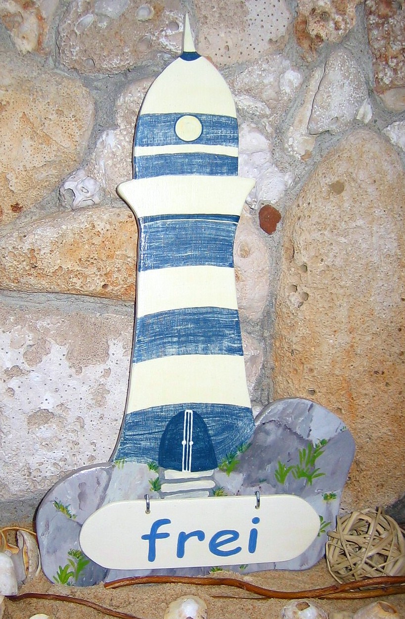 Türschild Leuchtturm mit Wendeschild