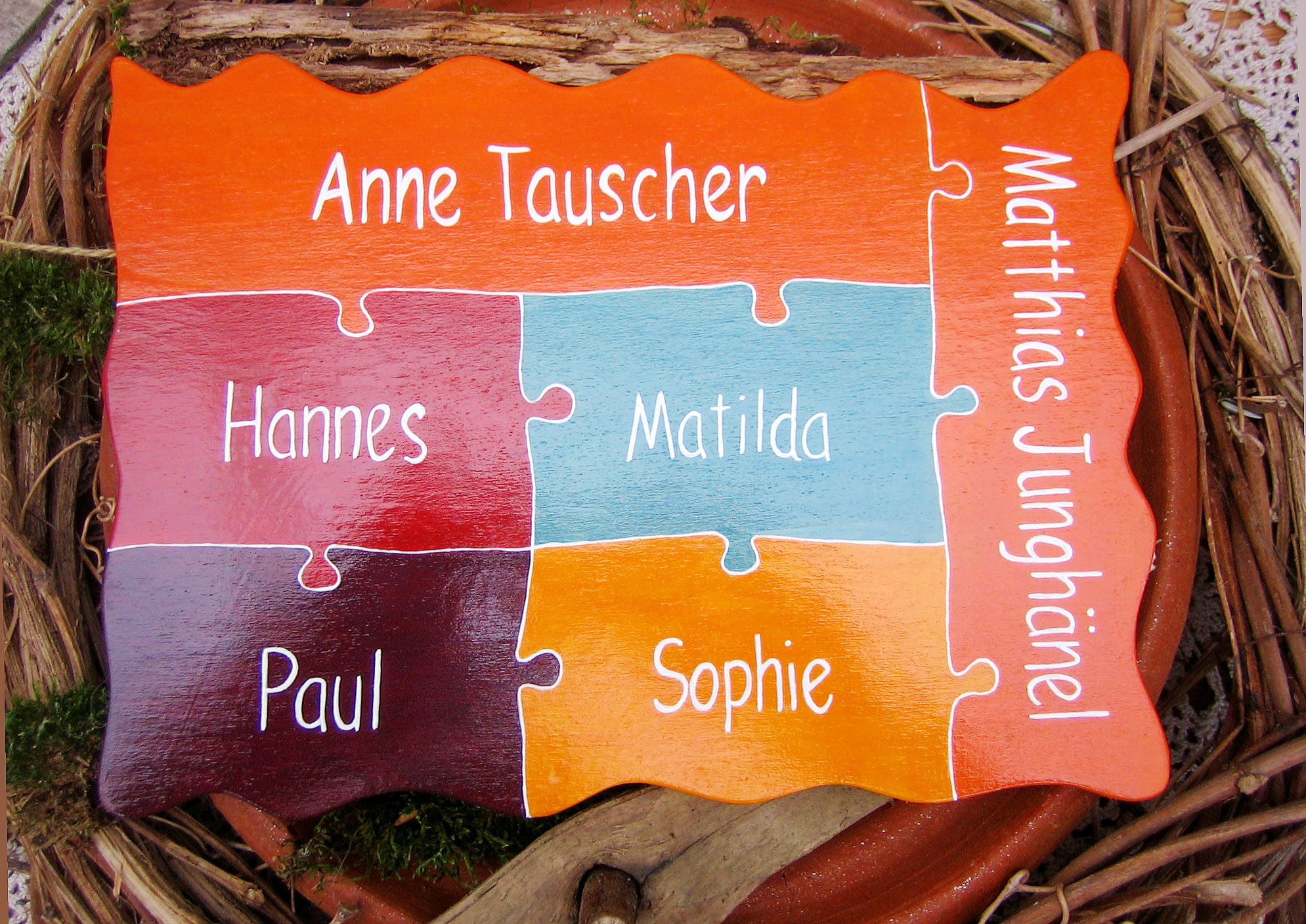 Trschild Puzzle fr Patchworkfamilien