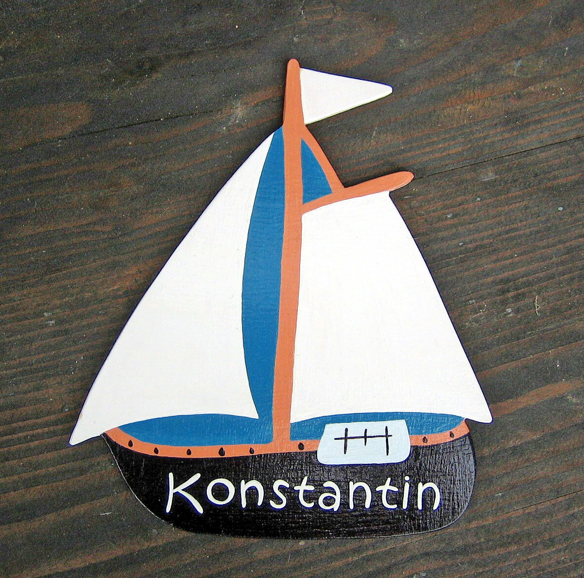 Türschild Segelschiff mit Name für Kinder