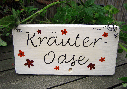 Gartenschild.Kruteroase. braun.rote.Blten