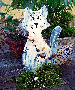 Gartendekoration Katze blau