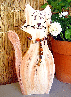 Gartendekoration Katze terrakotta