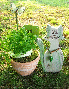 Gartendekoration Katze grn