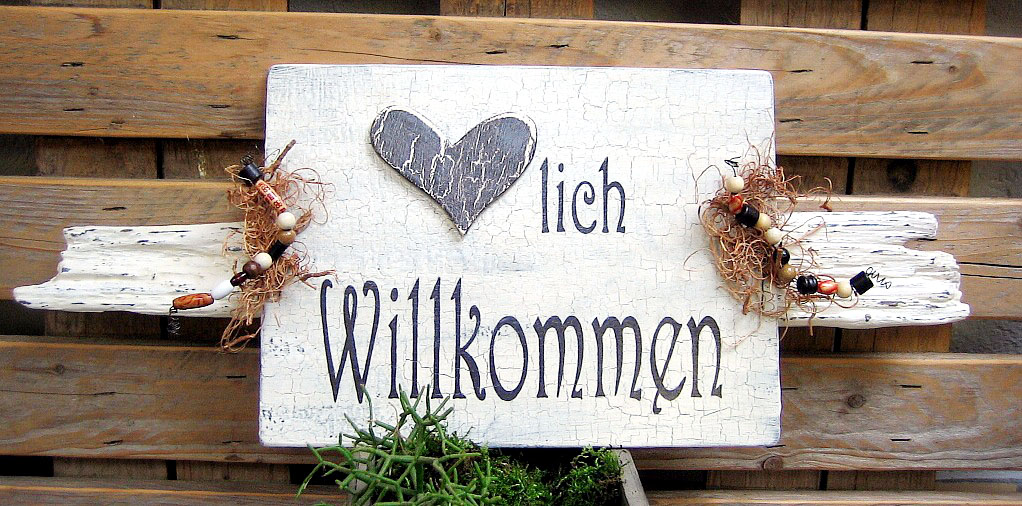 natrliches Willkommenschild Shabby